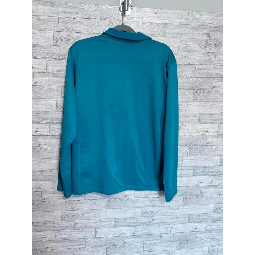 The North Face Mens Quarter Zip Pullover Teal Blue Long Sleeve Active Top Size M